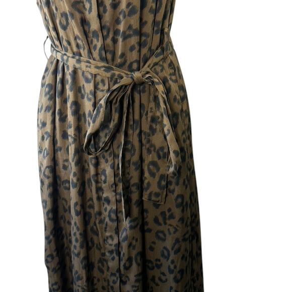 Banana Republic Sleeveless Utility Giraffe Print Maxi Dress Women's XS Pockets - Picture 7 of 9